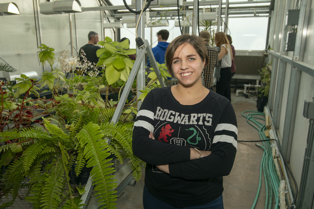 Ruth Andrews, in VIP class offered in ISU Associate Professor Keith Reinhardt's Lab of Plant Physiological Ecology. 